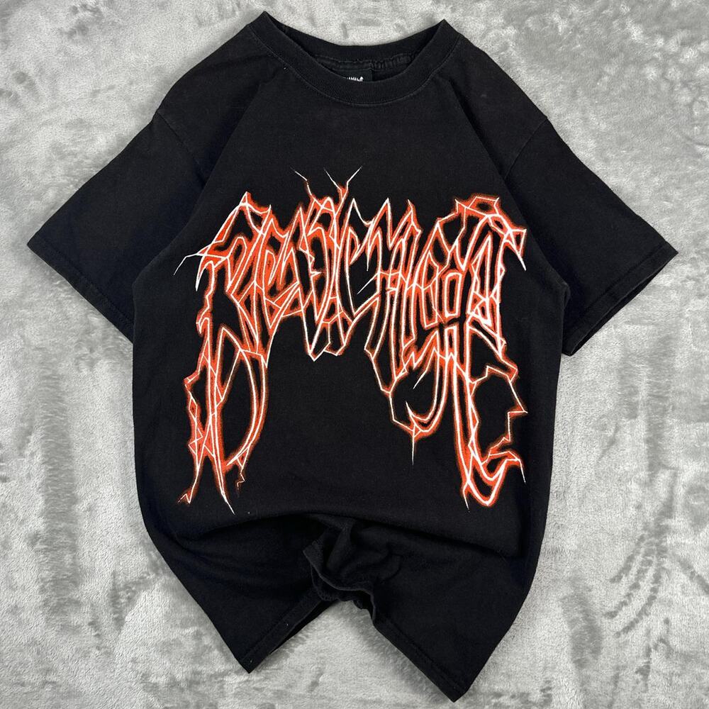 Revenge XXXTentacion Black Red Lightning Logo Spellout Rap Graphic T-shirt Sz S